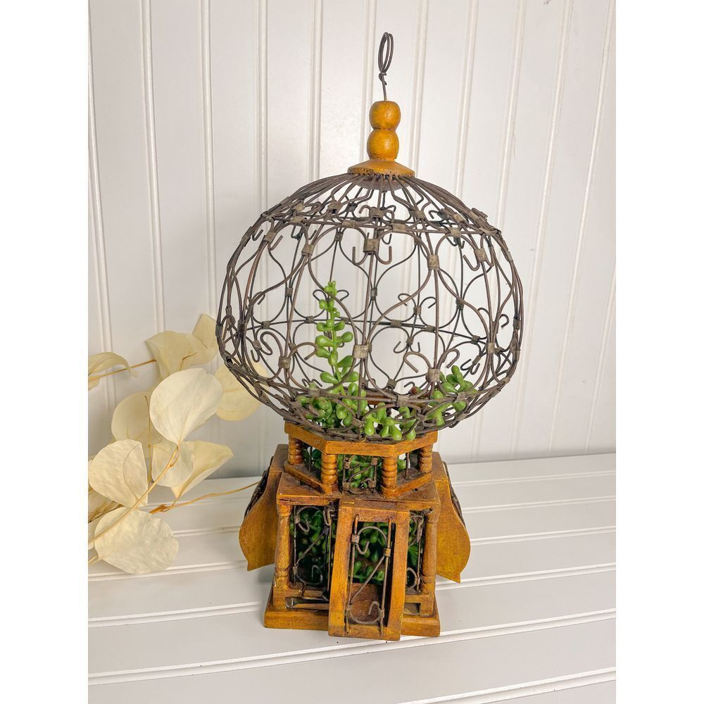 Antique Victorian Hot Air Balloon Shape Birdcage